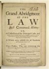 LAW HUGHES, WILLIAM, of Gray''s Inn. The Grand Abridgment of the Law Continued. Vol. 1 (of 4). 1660